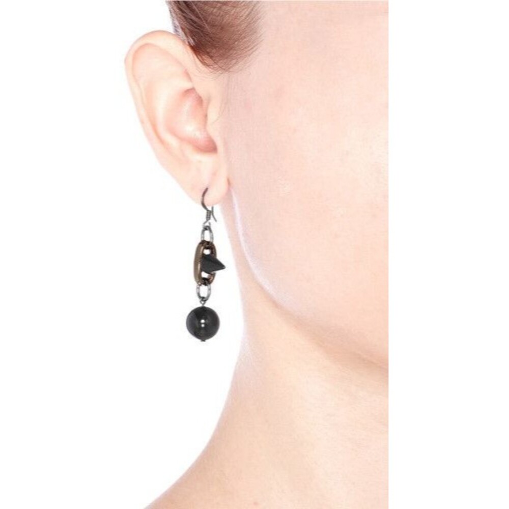 JOOMI LIM Dynamic Duo Sphere and Spike Earrings NIP $145 Black Rose gold